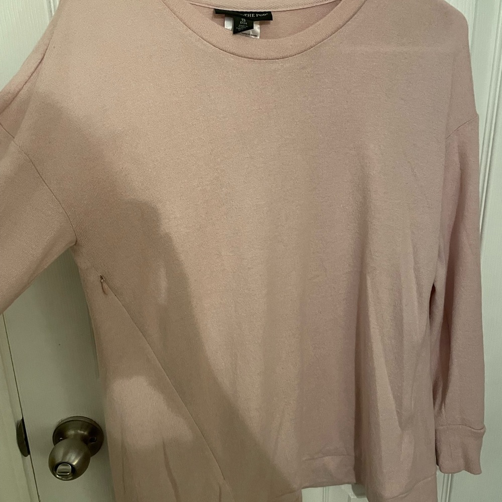 Nursing light pink top/ light  oversized sweater- A Pea in a pod